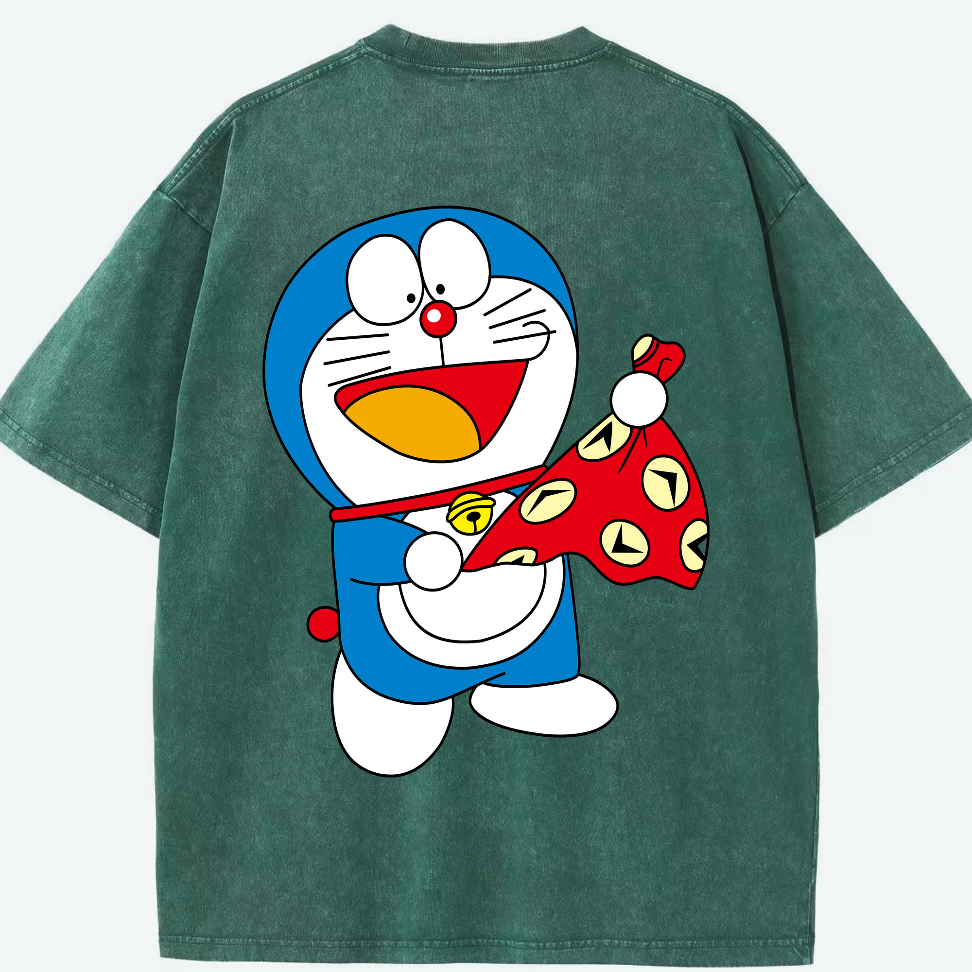 （画像用） ドラえもん Doraemon 綿100% ヴィンテージ風 半袖Tシャツ（背面プリント）